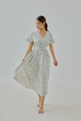 Lily Floral Printed Midi A-Line Dress